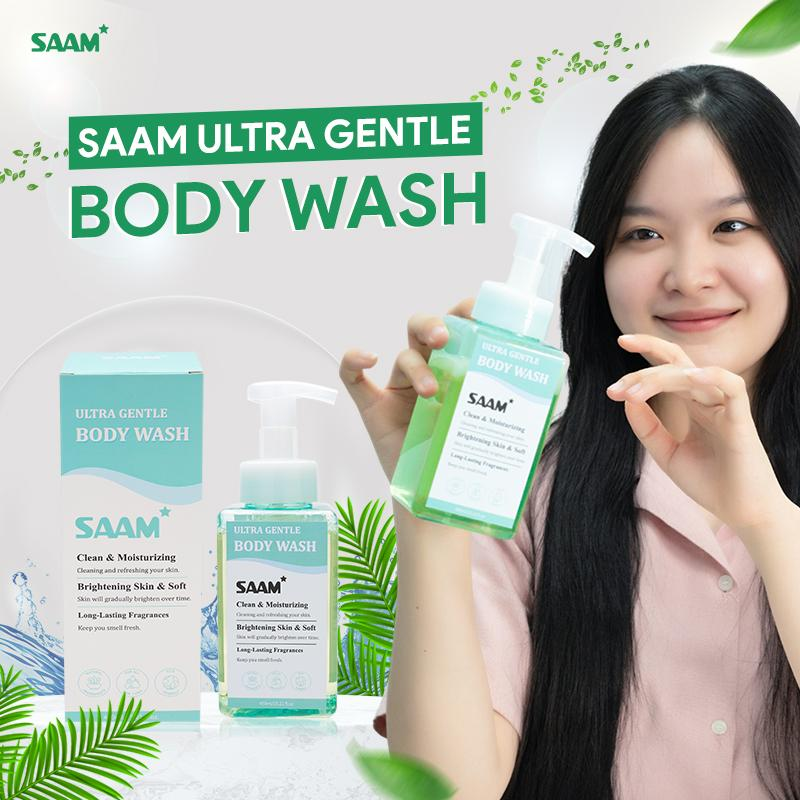SAAM Ultra Gentle Body Wash lifestyle brand banner