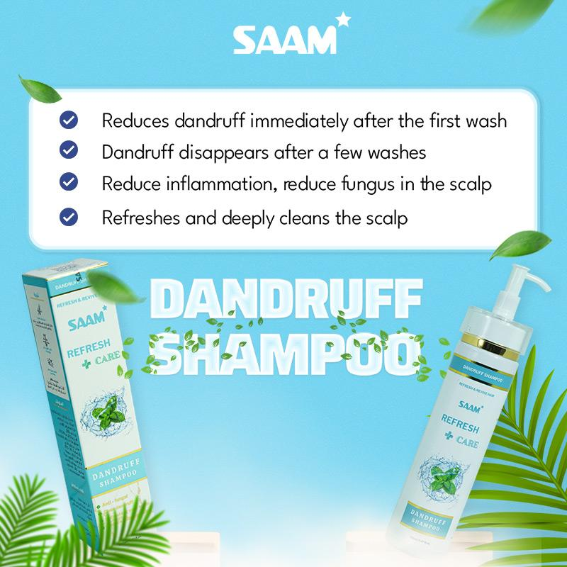 SAAM Dandruff Shampoo benefits graphic