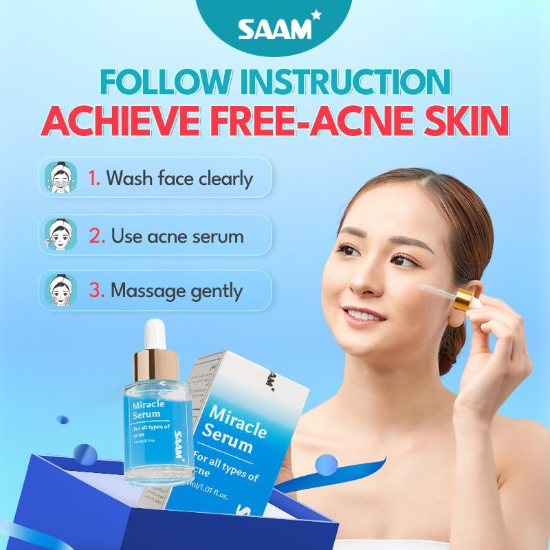 How to use SAAM Miracle Acne Serum in three steps