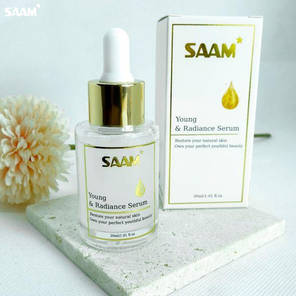 SAAM Young & Radiance Serum bottle with retail box